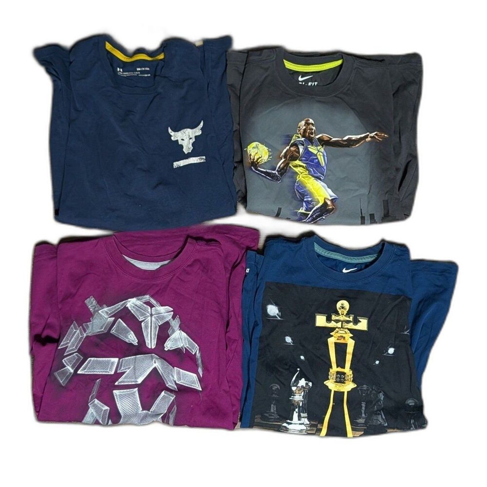 Men's Lot of 4 Graphic T-shirts Nike Under Armour Kobe Bryant Black Mamba Sz S